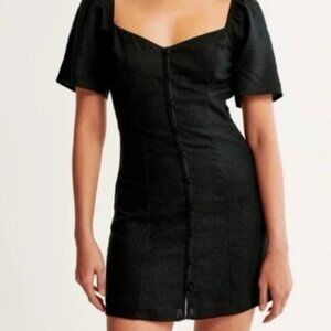 Abercrombie & Fitch Womens Dress On/Off Sleeve Covered Buttons Preppy